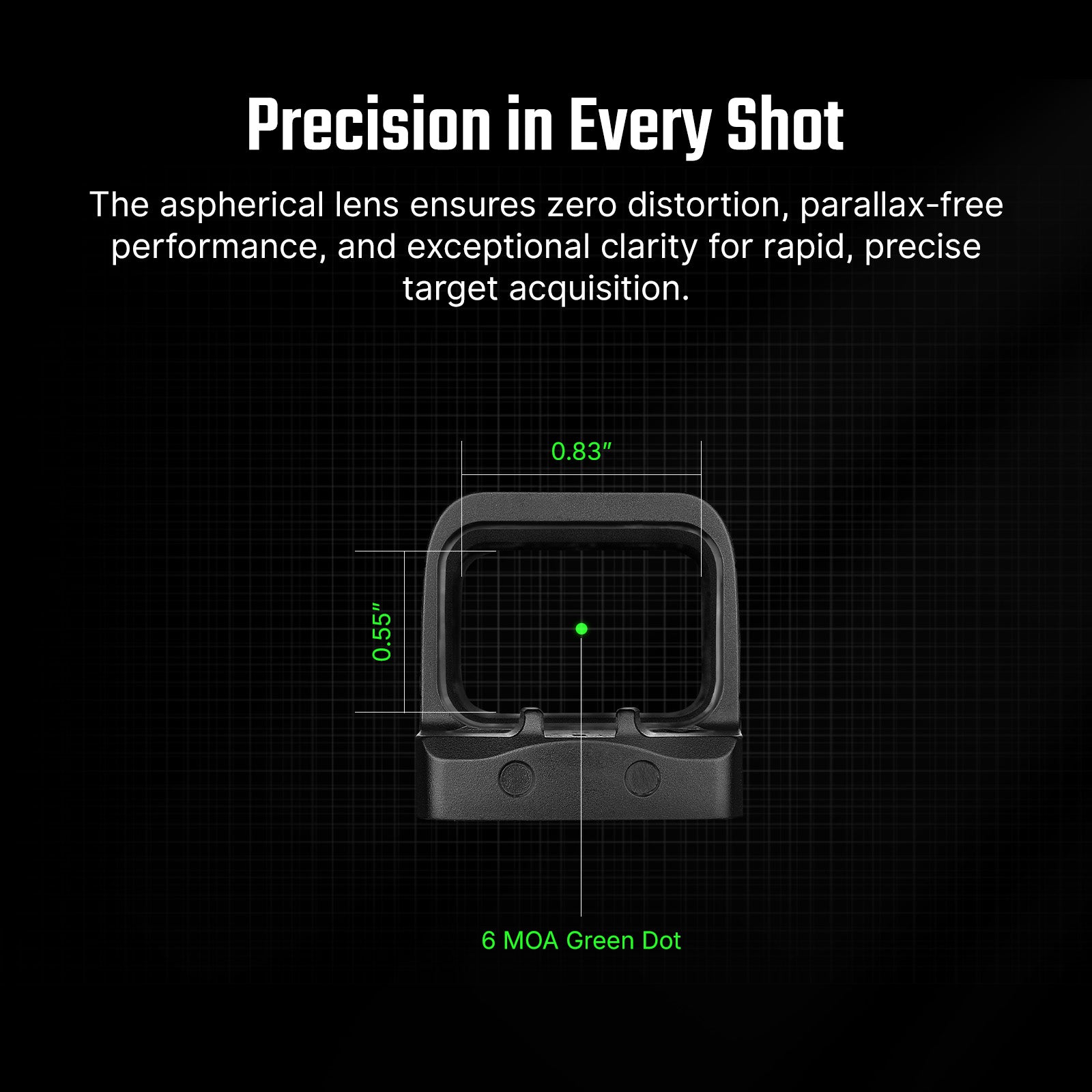 Osight SE RMSc Footprint Enclosed 6 MOA Green Dot Sight with Side-Loading Battery