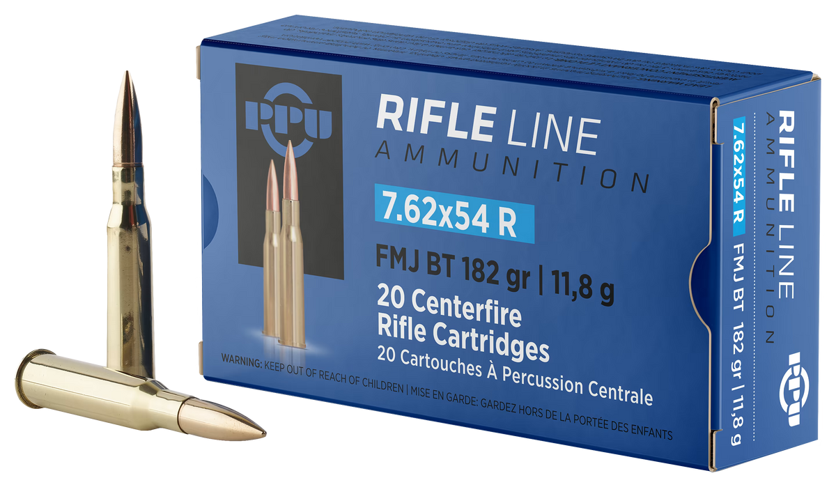 PPU 7.62x54R 182 Grain Full Metal Jacket Rifle Ammo