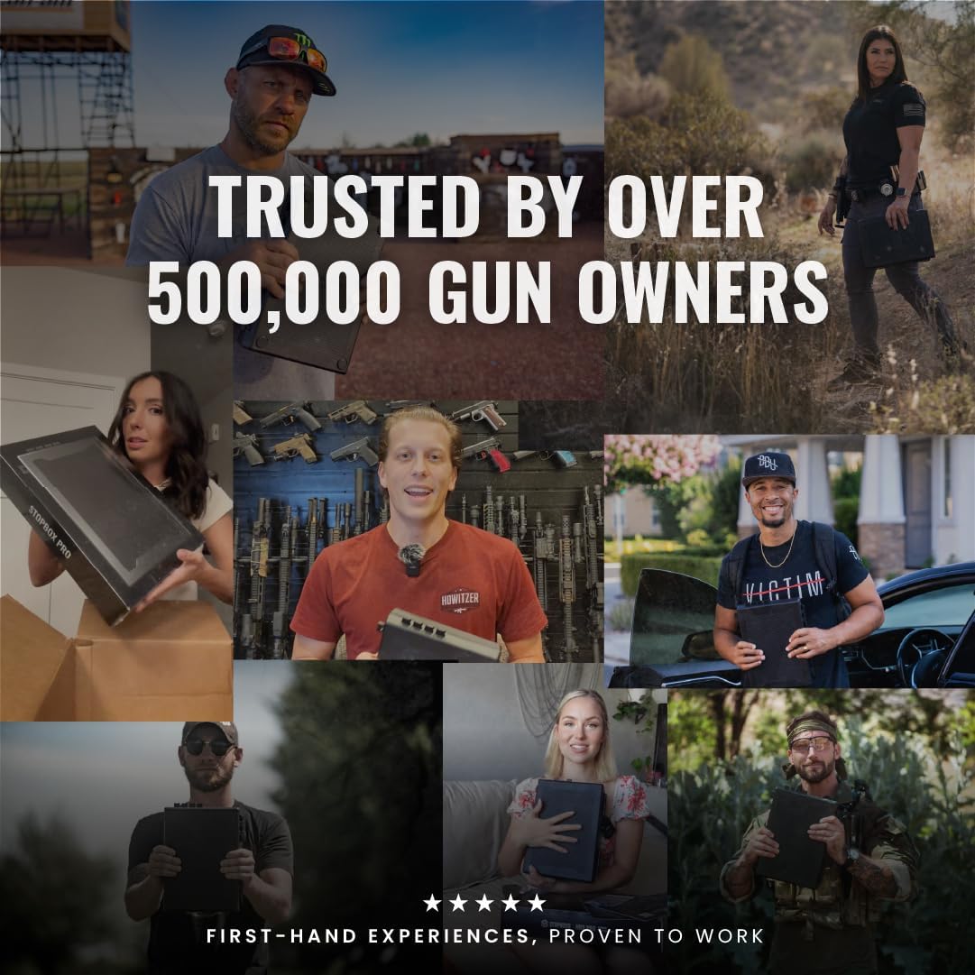 STOPBOX PRO Gun Safe Alternative for Handgun Storage, Instant Access Portable Gun Case, TSA Compliant Gun Lock Box for Car or Travel Safe Box, Quick Access Handgun | Black