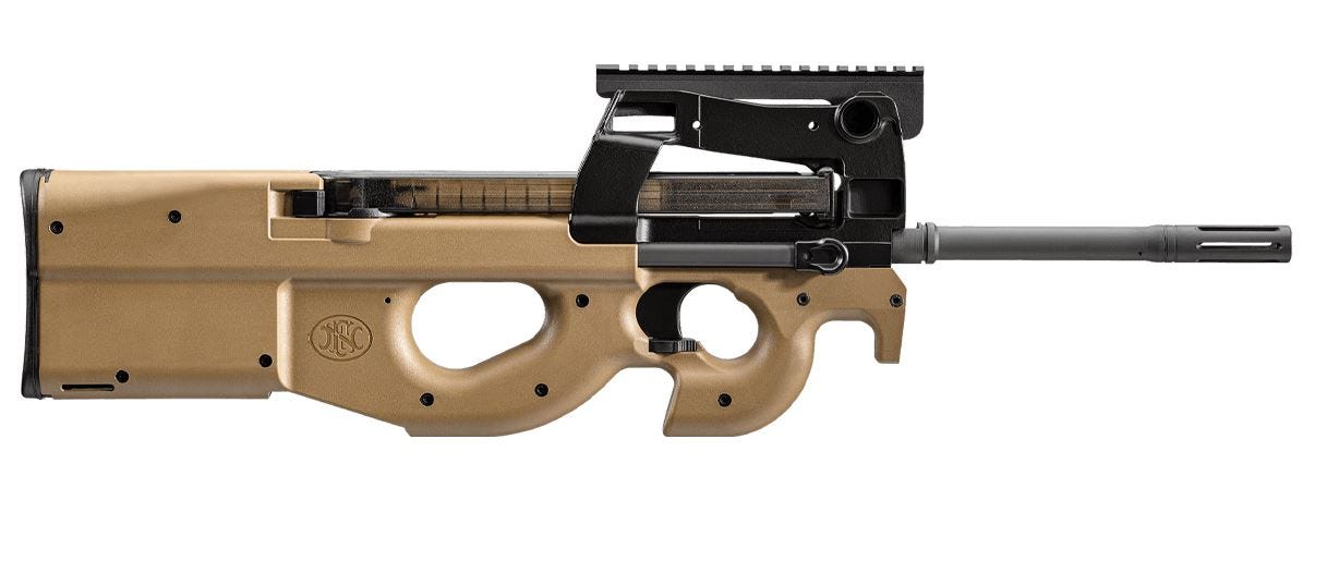 FN 3848950501 PS90 5.7x28mm 50+1 16.04" Black Steel Barrel, Flat Dark Earth Picatinny Rail Aluminum Alloy Receiver, Bullpup w/Thumbhole Flat Dark Earth Synthetic Stock, Ambidextrous