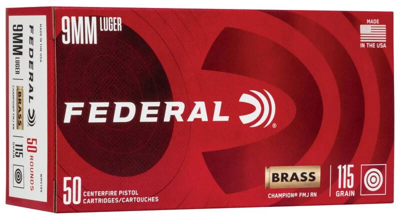Champion Training, 9mm Luger, 115 Grain, Full Metal Jacket, 1125 fps