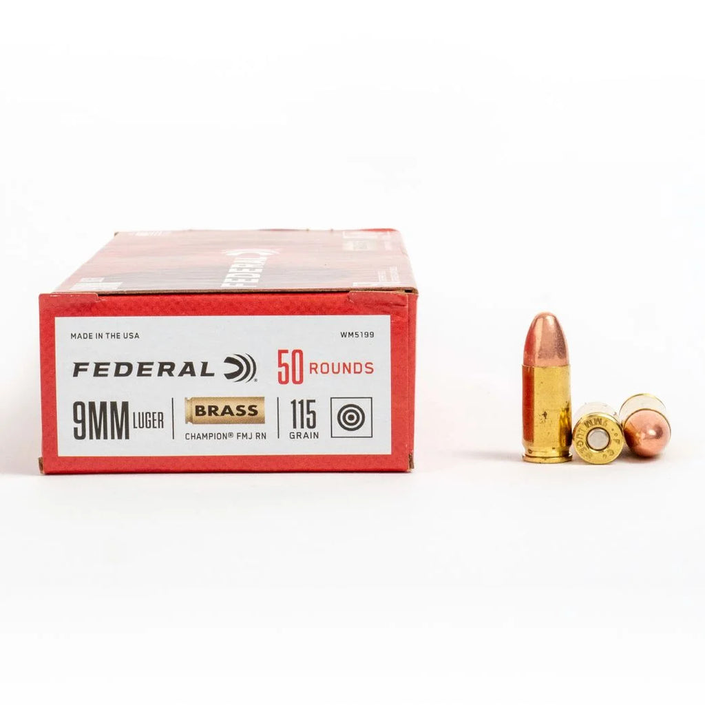 Champion Training, 9mm Luger, 115 Grain, Full Metal Jacket, 1125 fps
