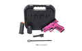 GLOCK, 43X M.O.S., Semi-automatic, Striker Fired, Polymer Frame Pistol, Sub-Compact, 9MM, 3.92" Threaded Barrel, 1/2X28 Thread Pitch, Custom Bubblegum Cerakote Finish by Shark Coast Tactical, Pink, Fixed Sights, 10 Rounds, 2 Magazines
