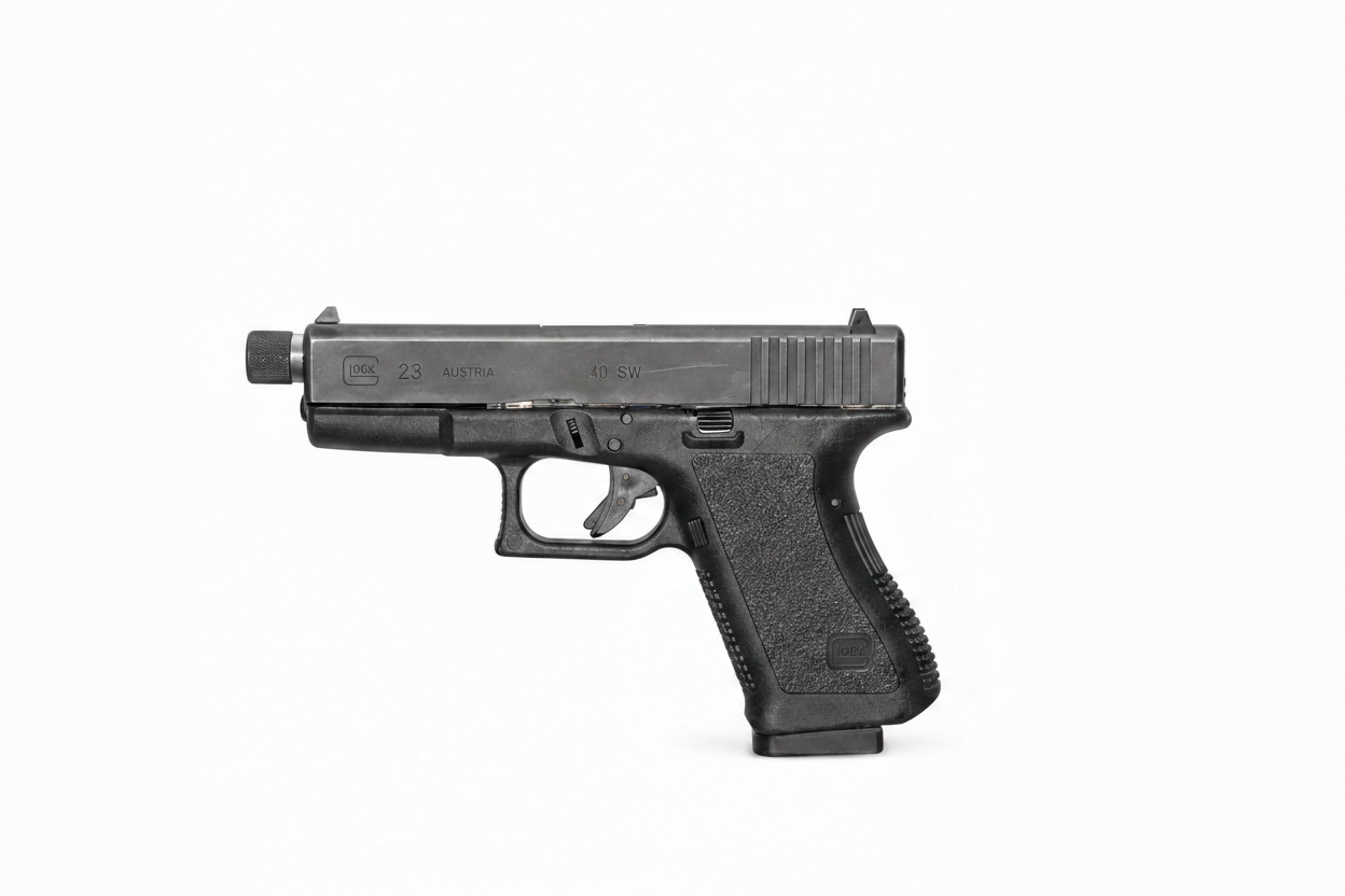 Used Glock 23 .40 S&W / 9mm Conversion – Threaded Barrel – Case & Magazine