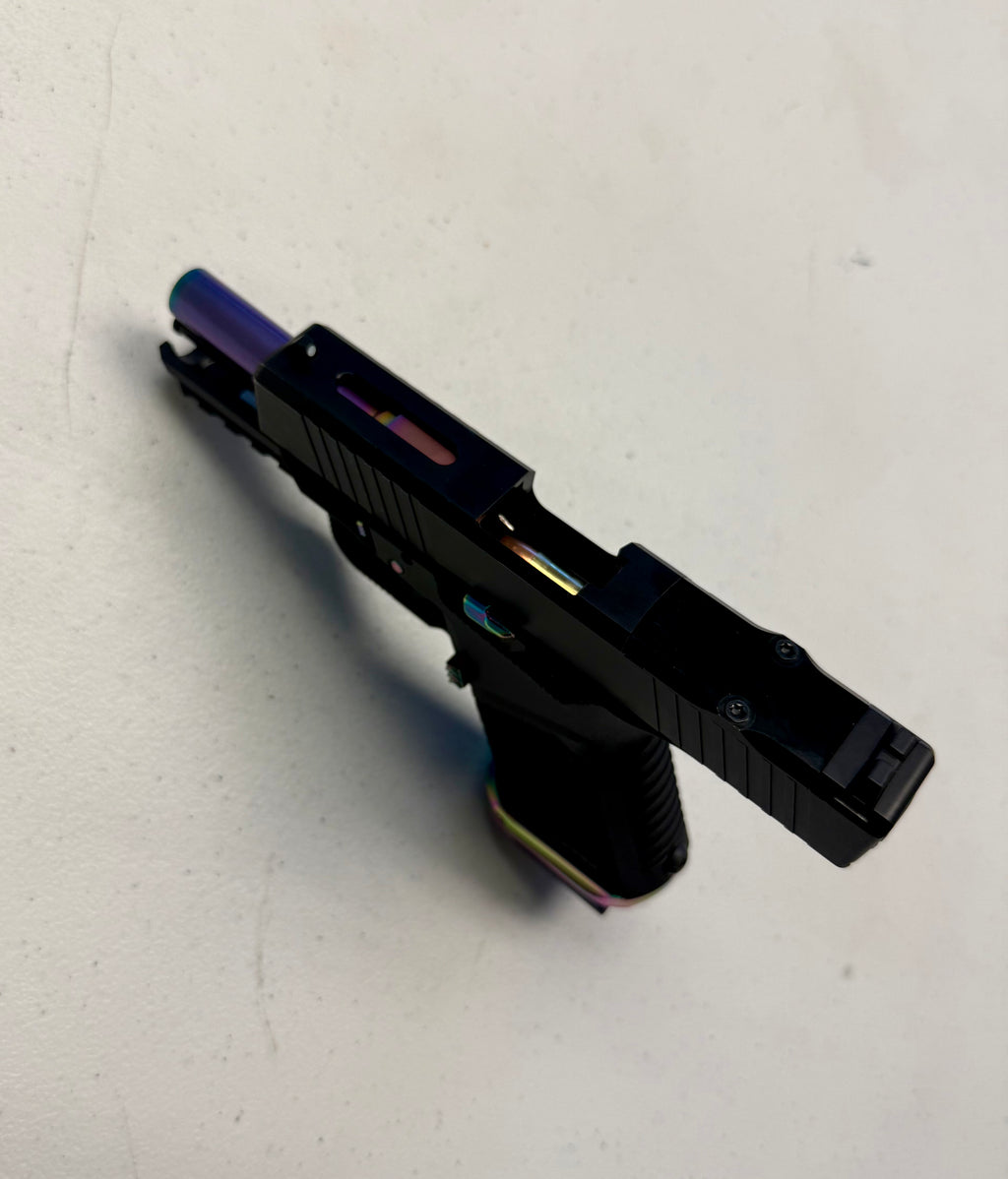 Custom Glock 19 Gen 3 Style 9mm – Rainbow PVD Barrel & Magwell | RMR Cut Slide | Upgraded Frame Build