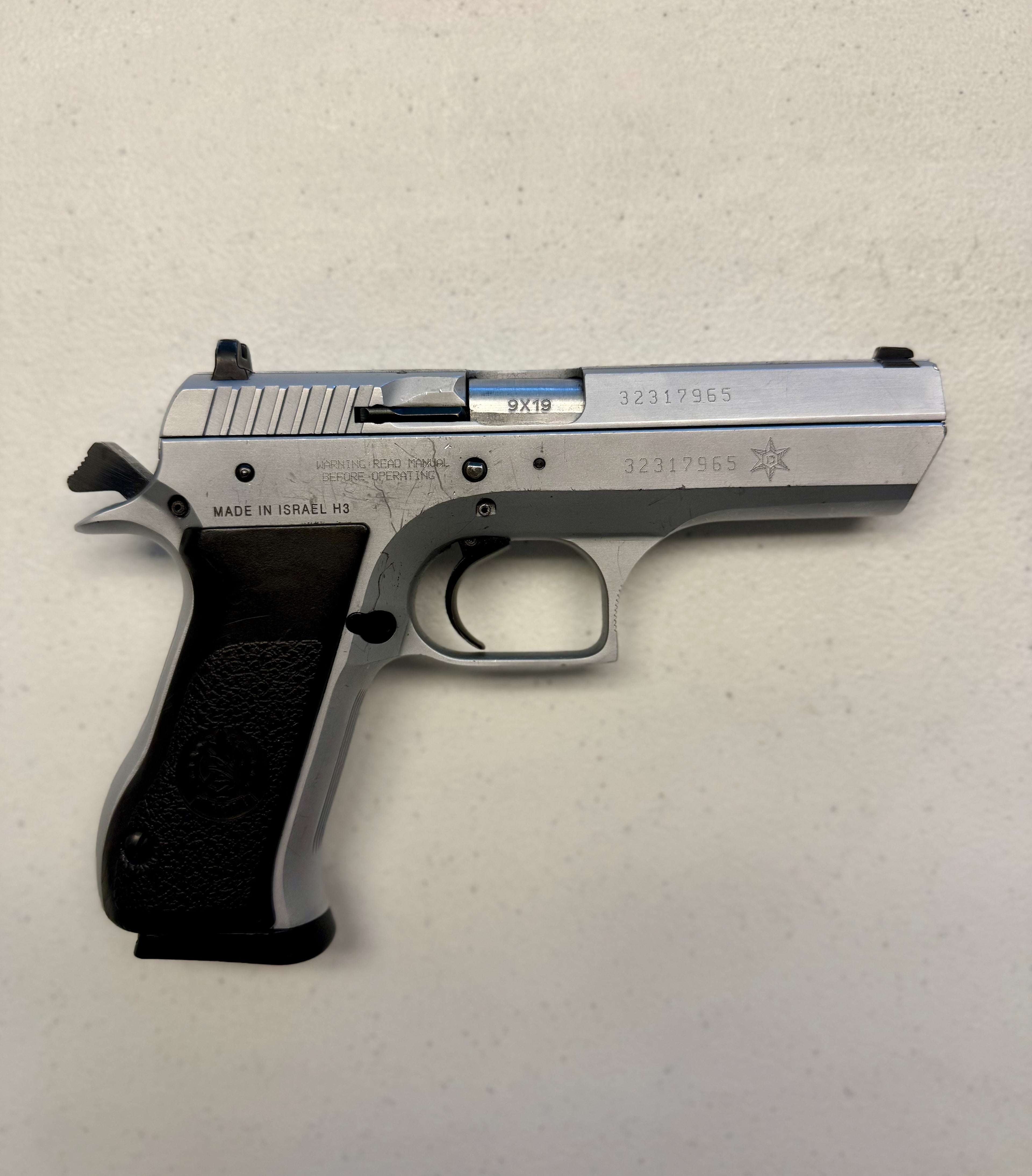 IMI Jericho 941F 9mm – Nickel / Silver Finish | Steel Frame | Classic DA/SA | Israeli Made