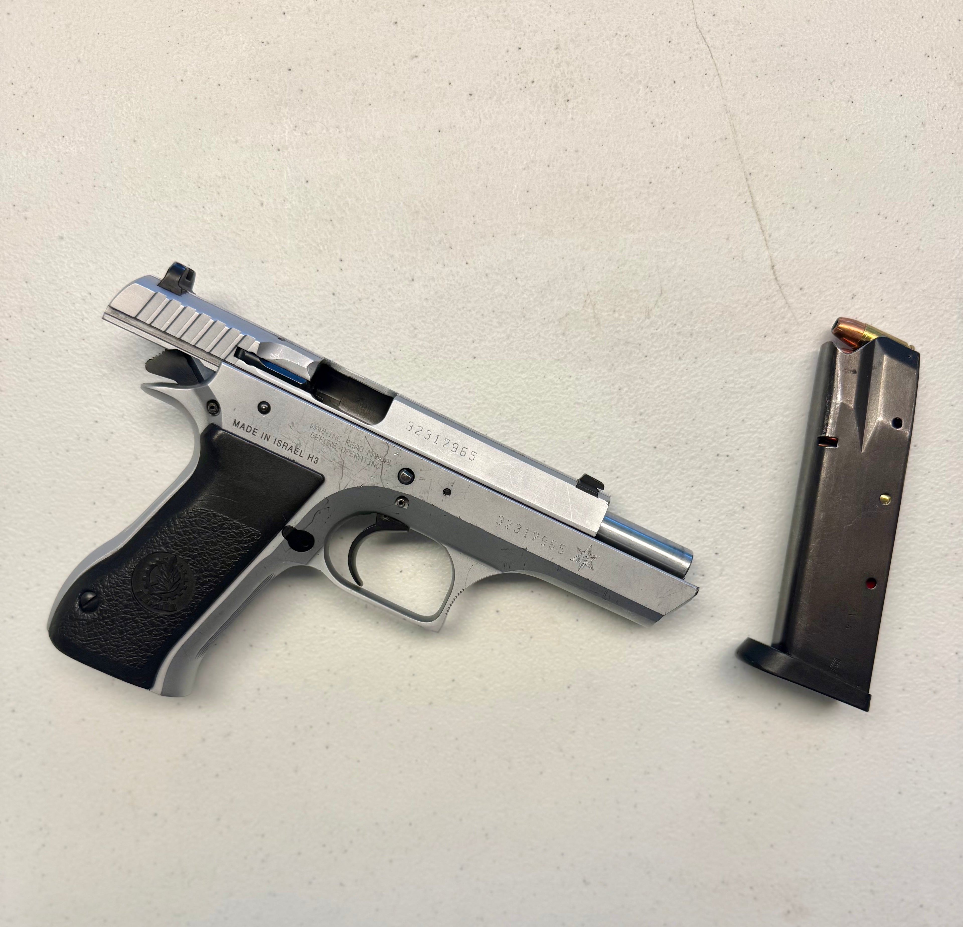 IMI Jericho 941F 9mm – Nickel / Silver Finish | Steel Frame | Classic DA/SA | Israeli Made