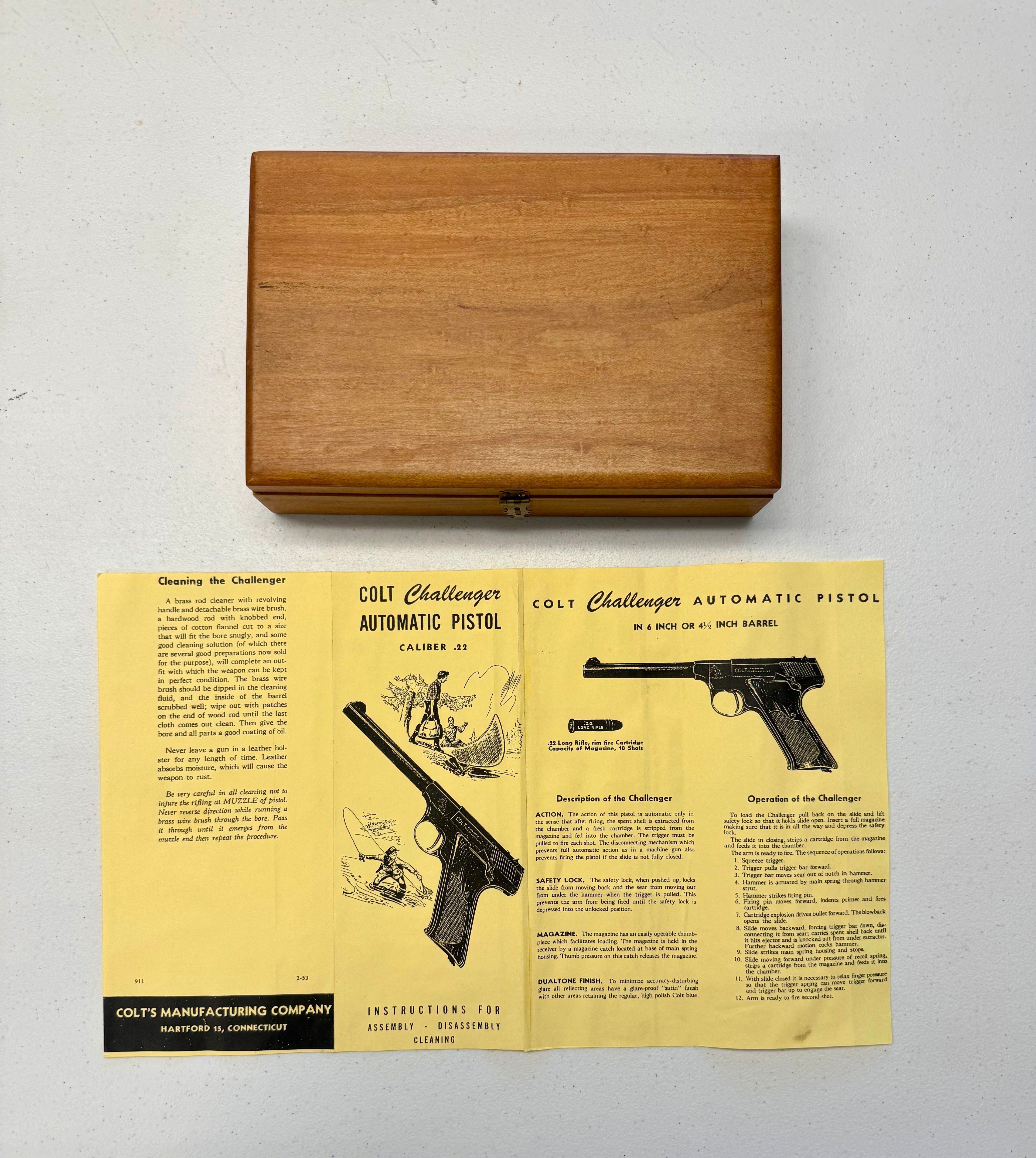 1950 Colt Challenger .22LR – First Year Production | Original Box & Papers | 4.5” Barrel | Vintage Colt