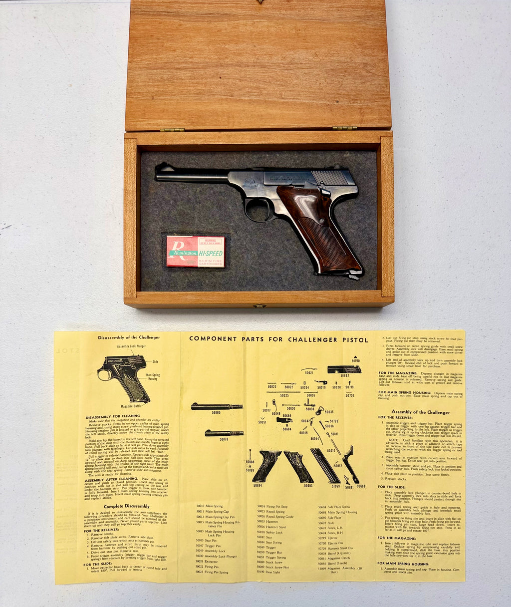 1950 Colt Challenger .22LR – First Year Production | Original Box & Papers | 4.5” Barrel | Vintage Colt