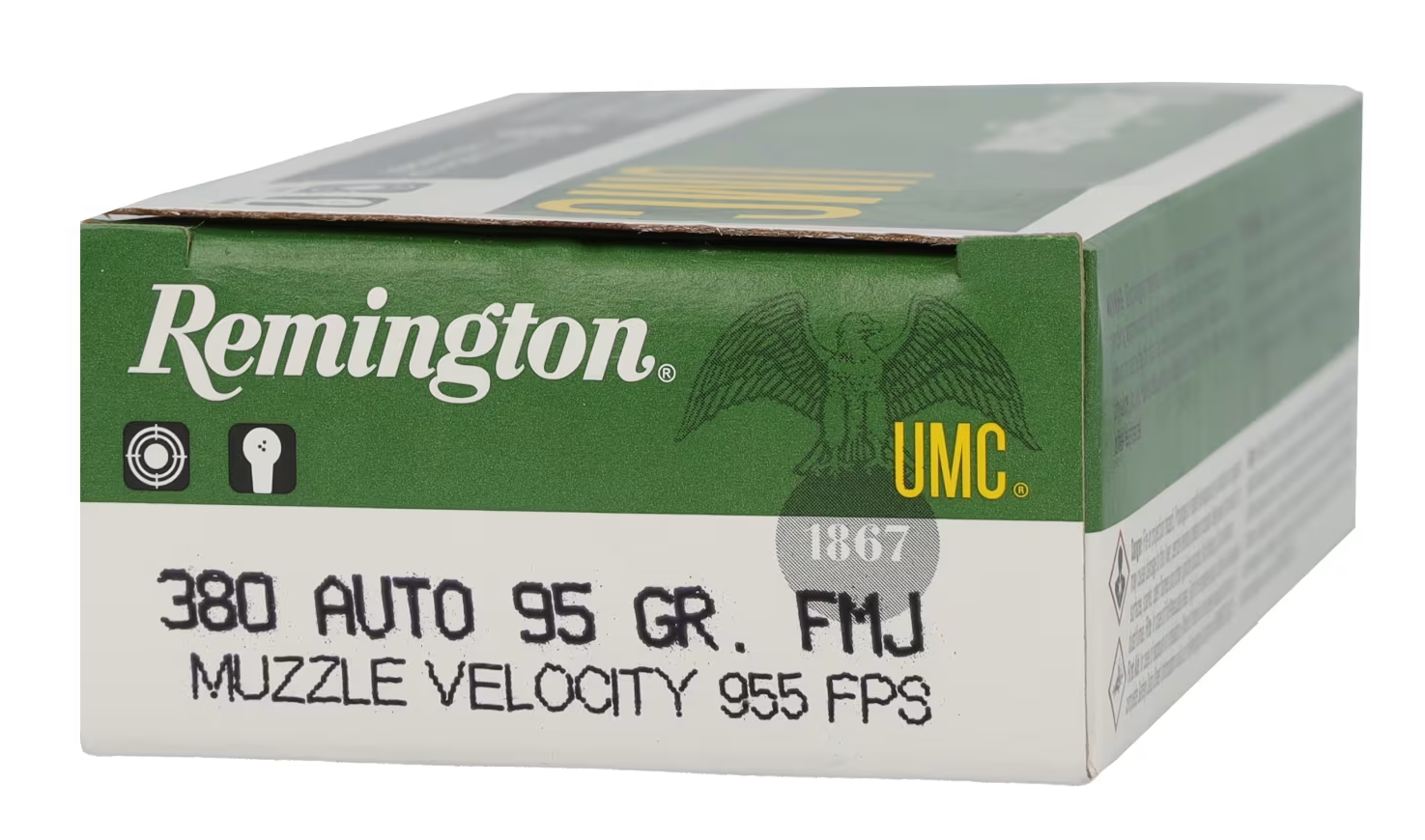 Remington UMC .380 ACP 95 Grain FMJ Handgun Ammo