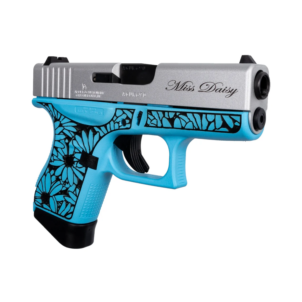 Glock 43 Miss Daisy 9mm 3.39'' 6-Rd Raspberry Blue and Satin Aluminum Pistol