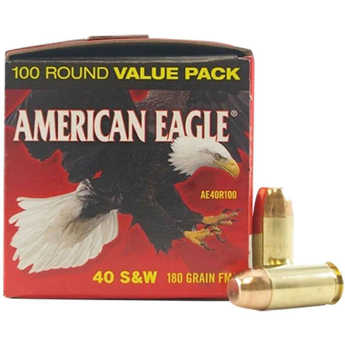 Federal American Eagle 40 S&W 180gr FMJ Handgun Ammo - 100 Rounds