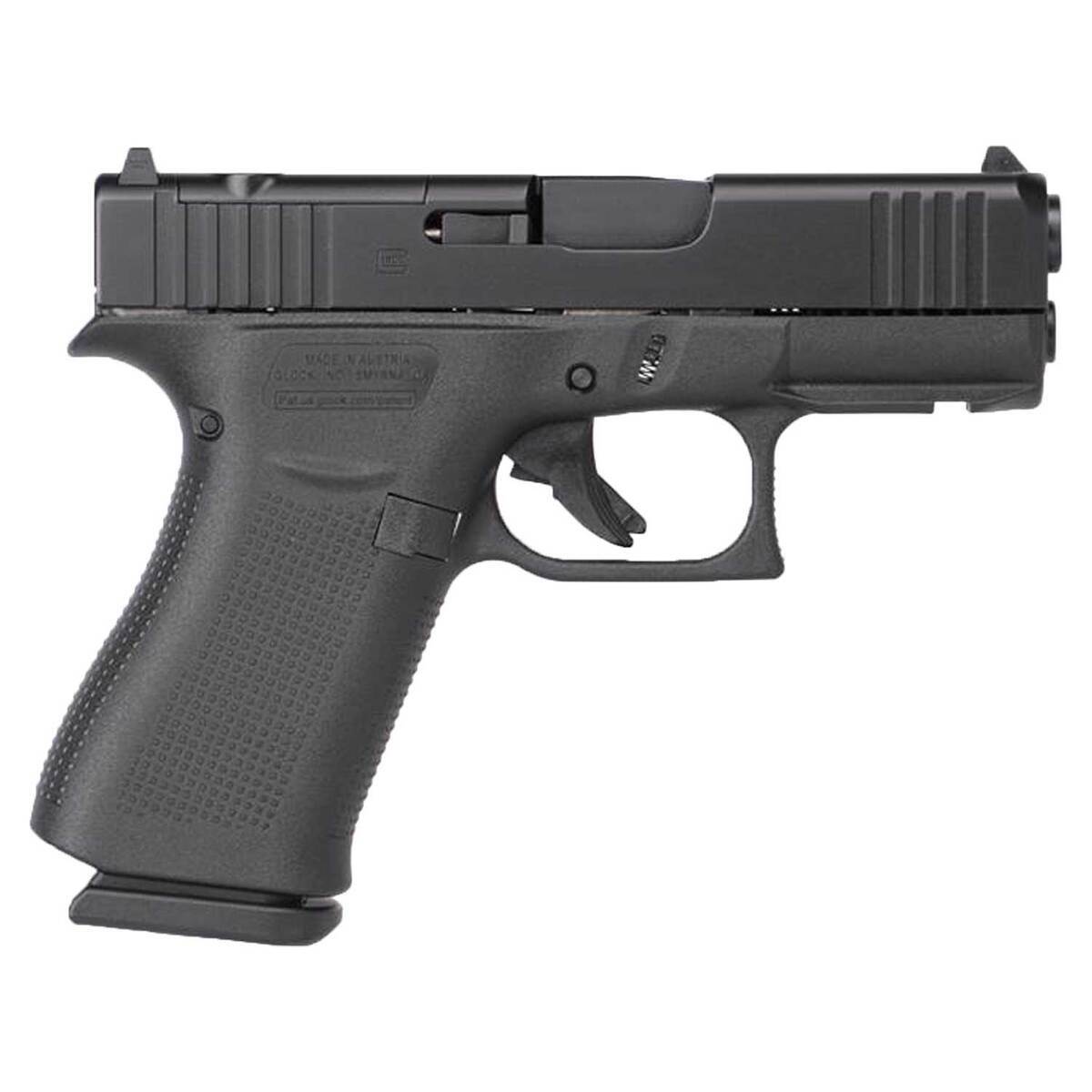 Glock G43X MOS 9mm Luger 3.41in Black Pistol - 15+1 Rounds(2x 15rd Mags)