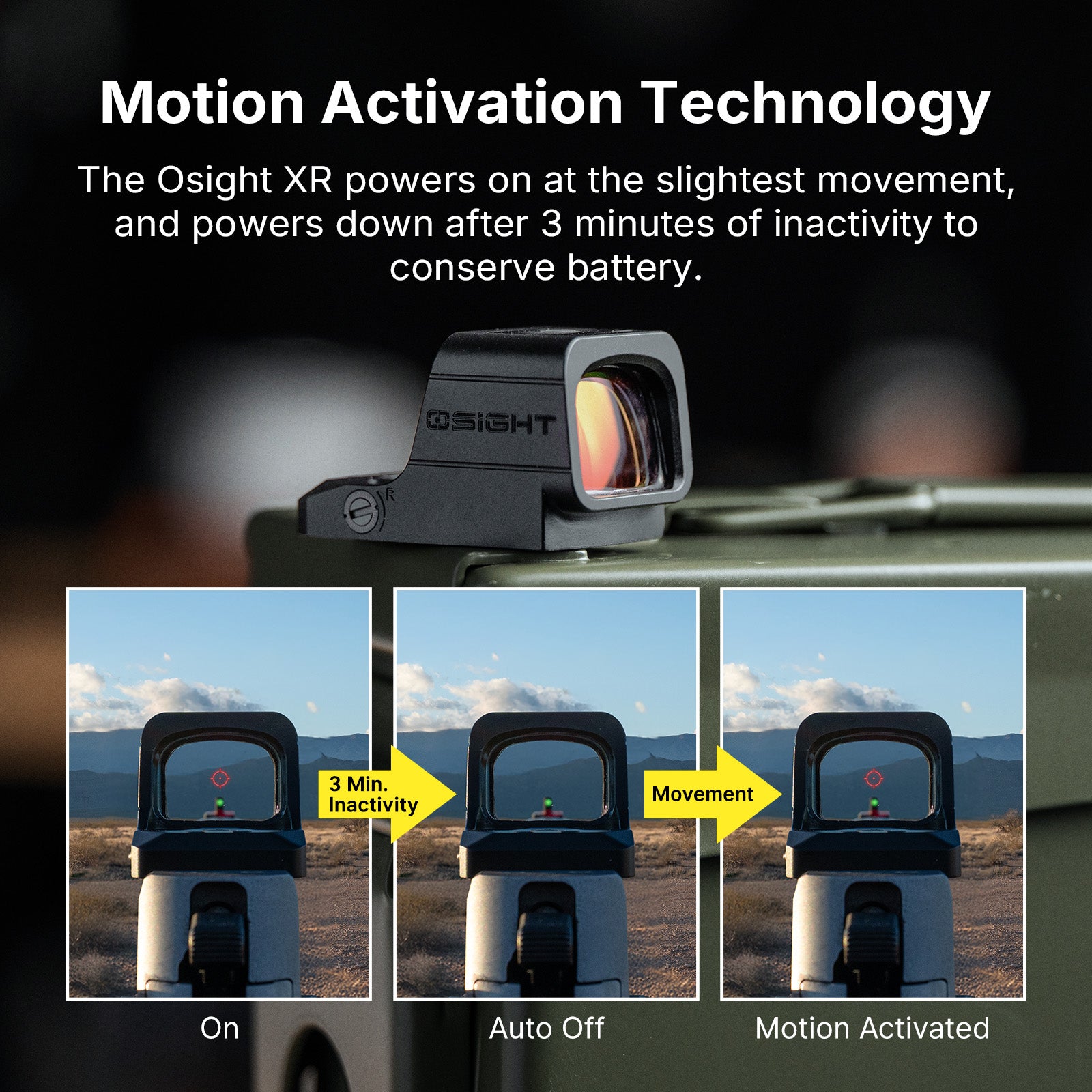 Osight XR Enclosed Red Dot Sight with Ruggedized Miniature Reflex Footprint and 2/6+32 MOA Multi-Reticle System
