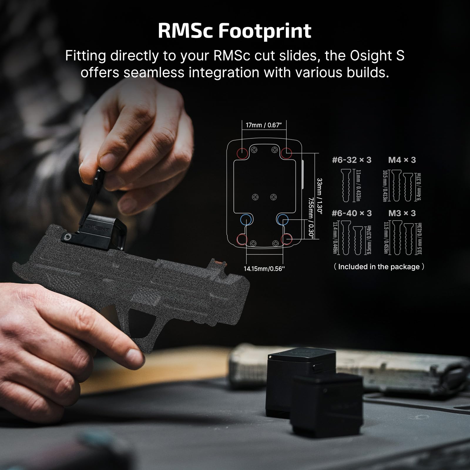 Osight S 2 MOA Dot & 32 MOA Circle Multi-reticle System Red Dot Sigh