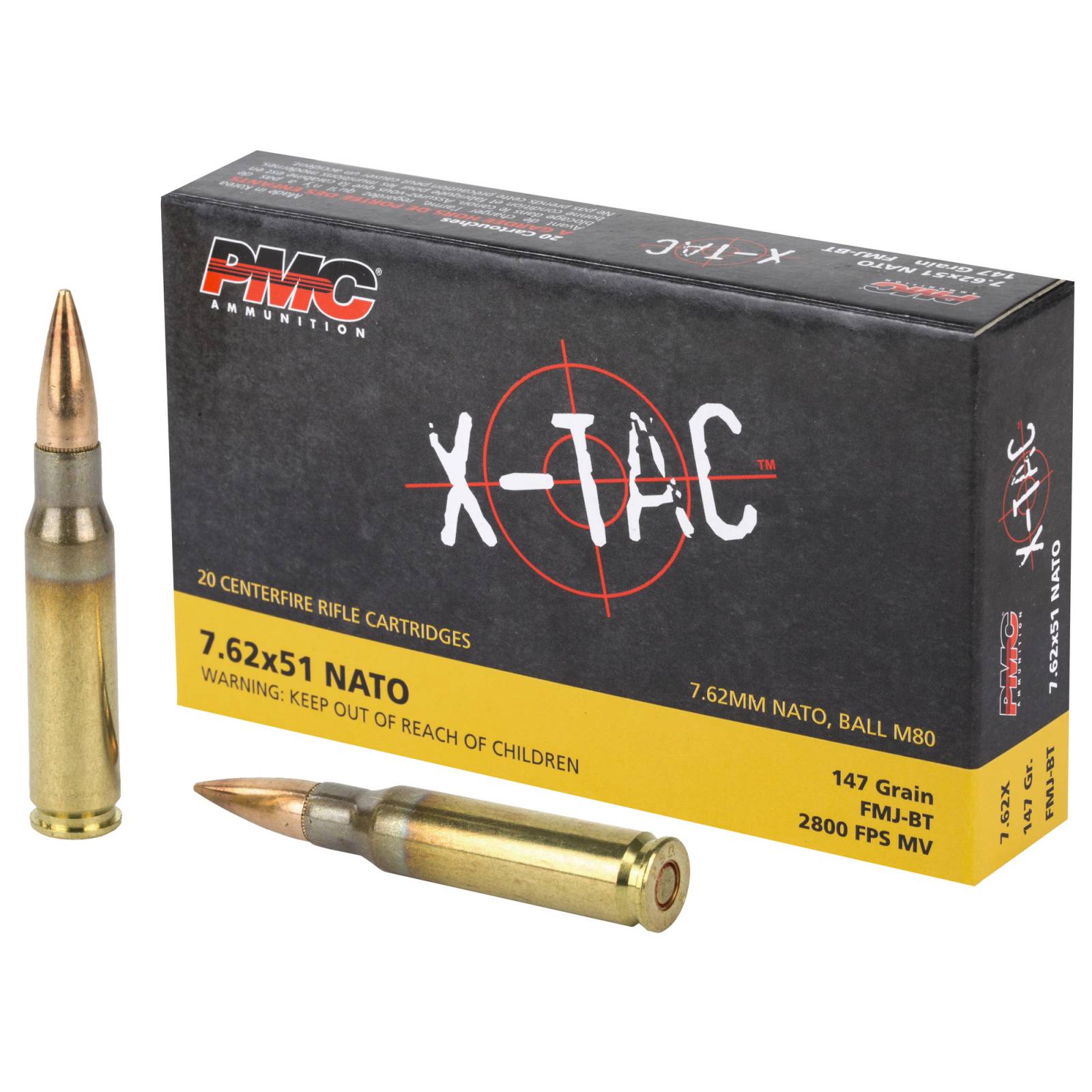 PMC 7.62x51 (7.62 NATO) 147GR FMJ-BT 20RD