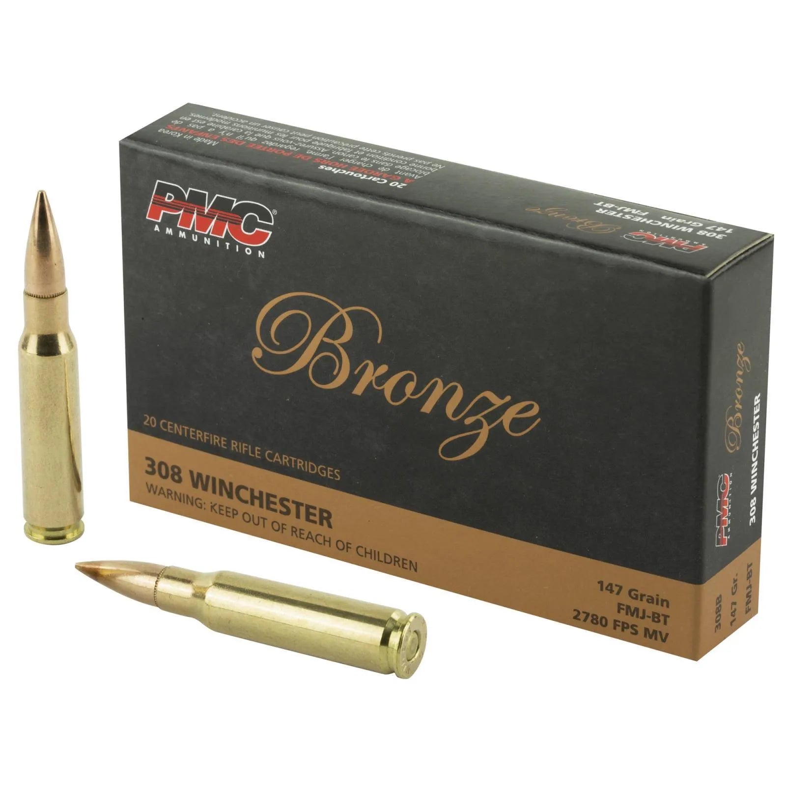 PMC Bronze 308 Winchester 147 Grain FMJ 20 Rounds