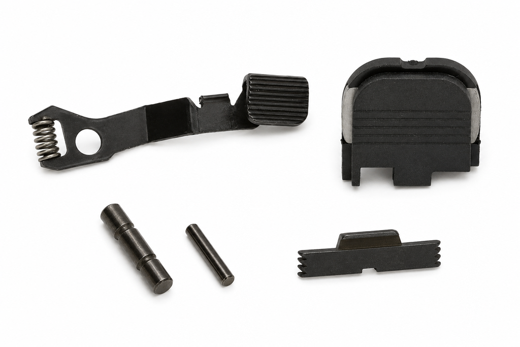 Glock 43X OEM Lower Parts Kit – Backplate, Pin Set, Slide Lock & Slide Release